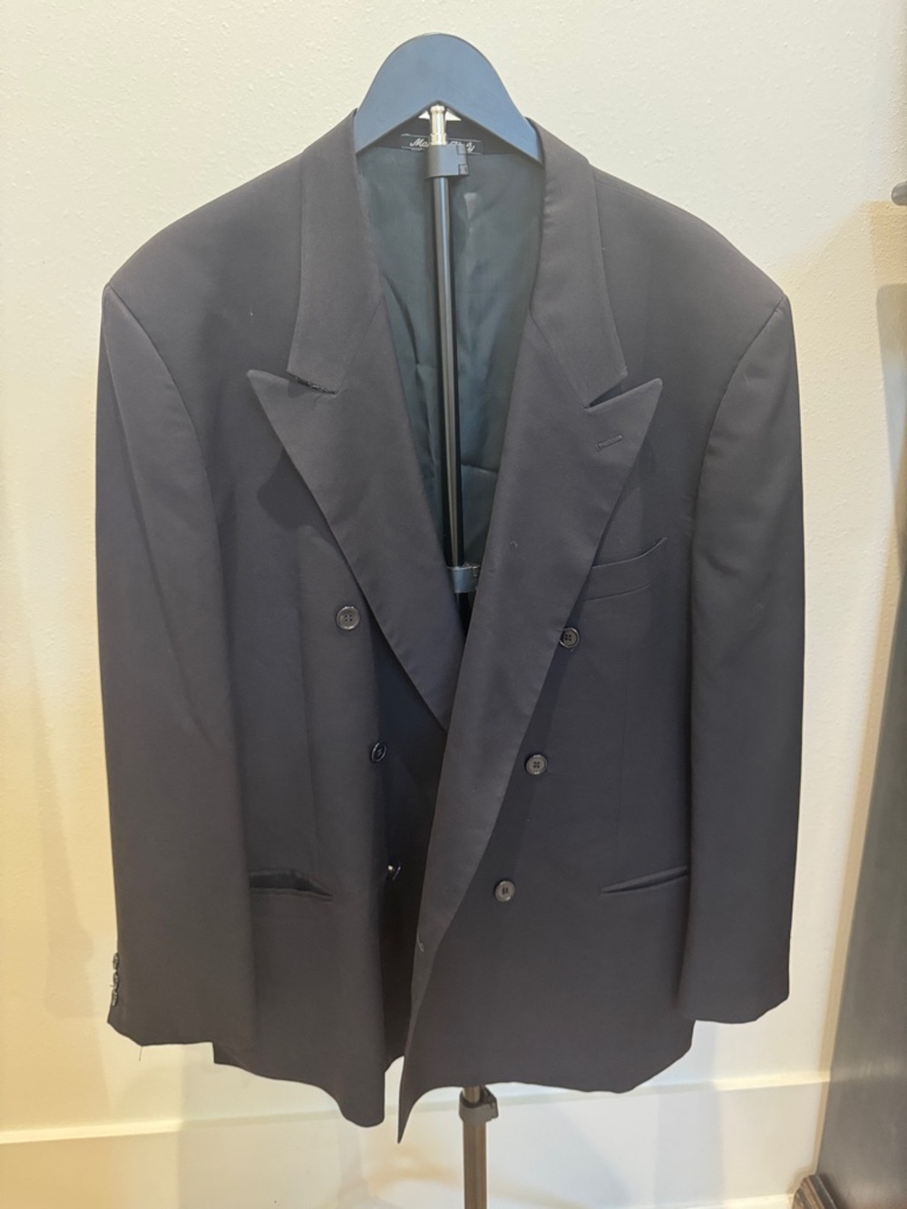 Mani by Giorgio Armani Double-Breasted Black Suit Jacket